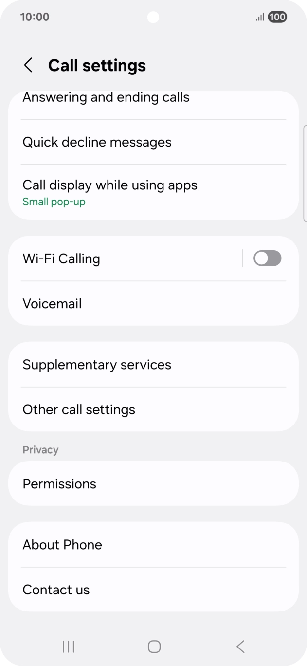 Press Supplementary services.