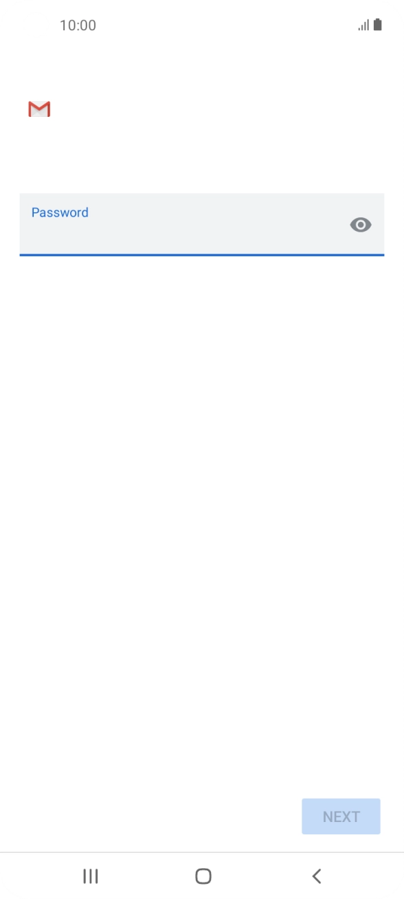 Press the field below 'Password' and key in the password for your email account.