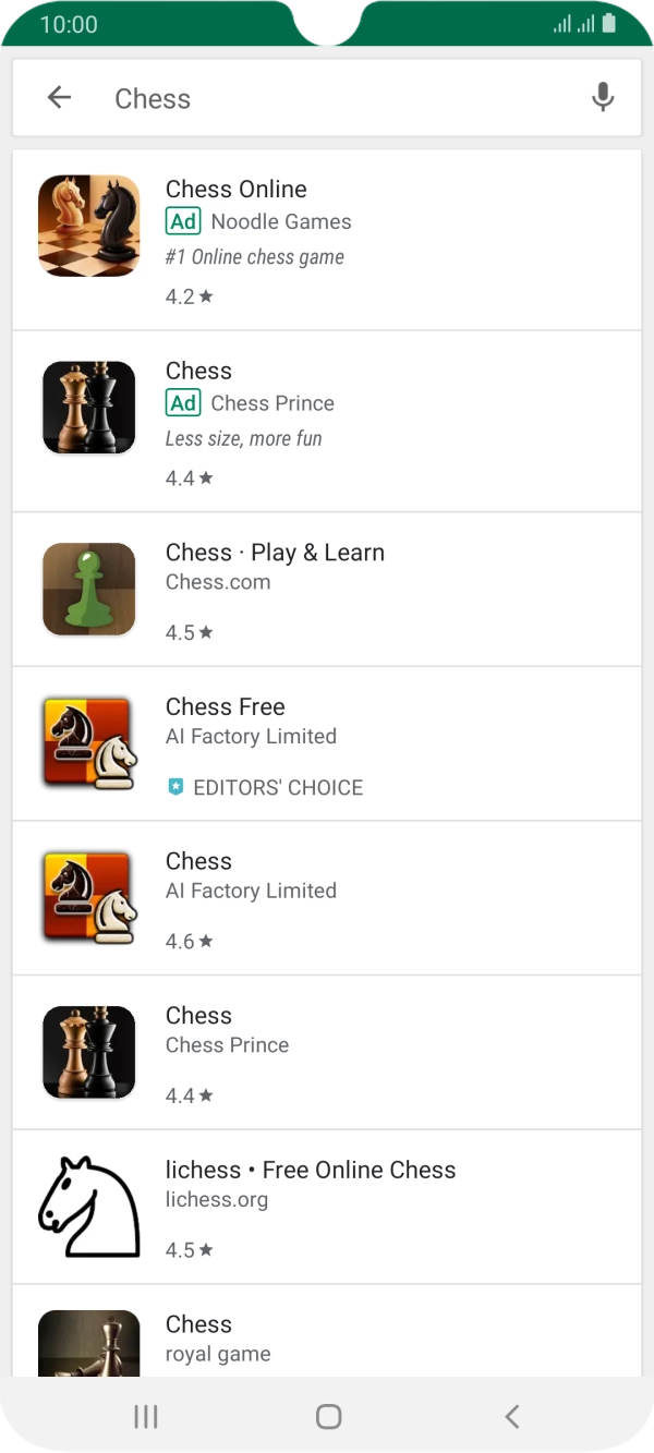 Press the required app.
