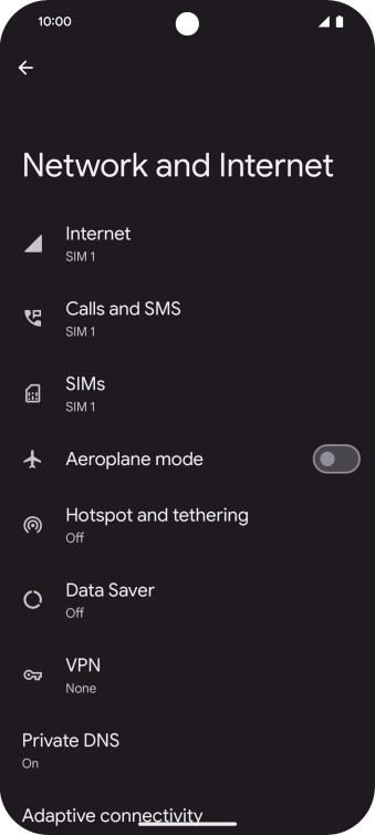 Press Hotspot and tethering.