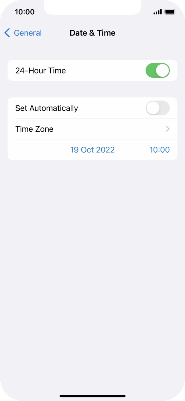 Press the indicator next to 'Set Automatically' to turn on the function.
