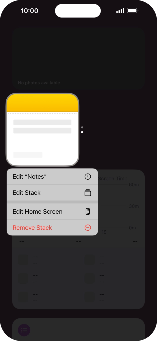Press Edit Stack. Press Edit Stack.