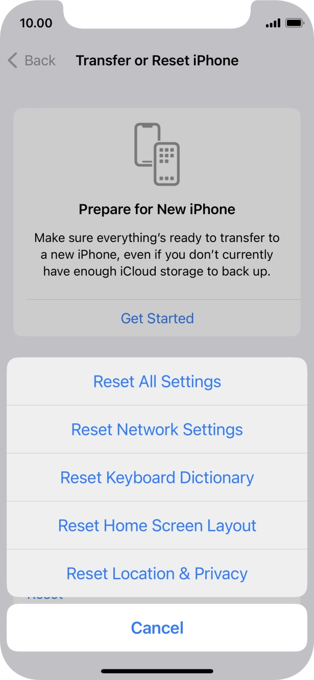 Press Reset All Settings.