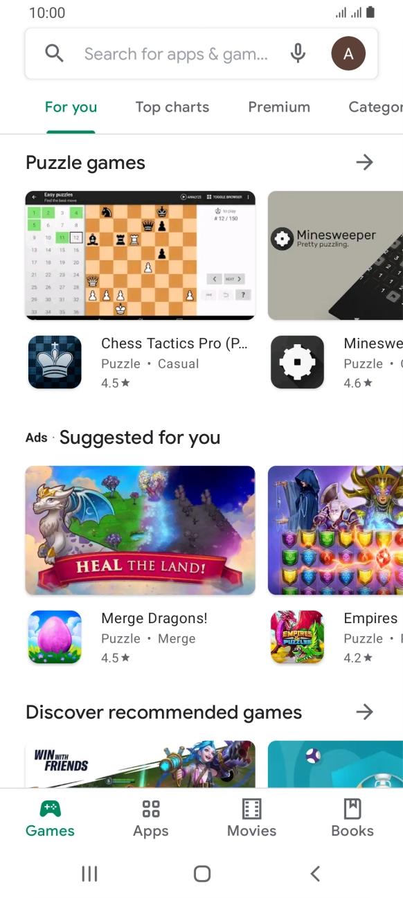 Press the profile icon.