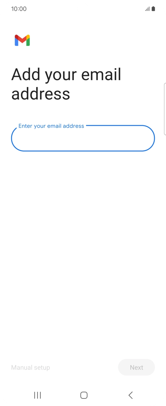 Press the field below 'Enter your email address' and key in your email address.