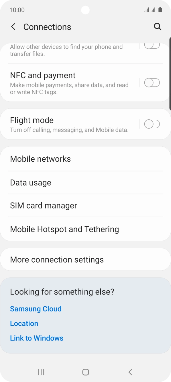 Press Mobile Hotspot and Tethering.