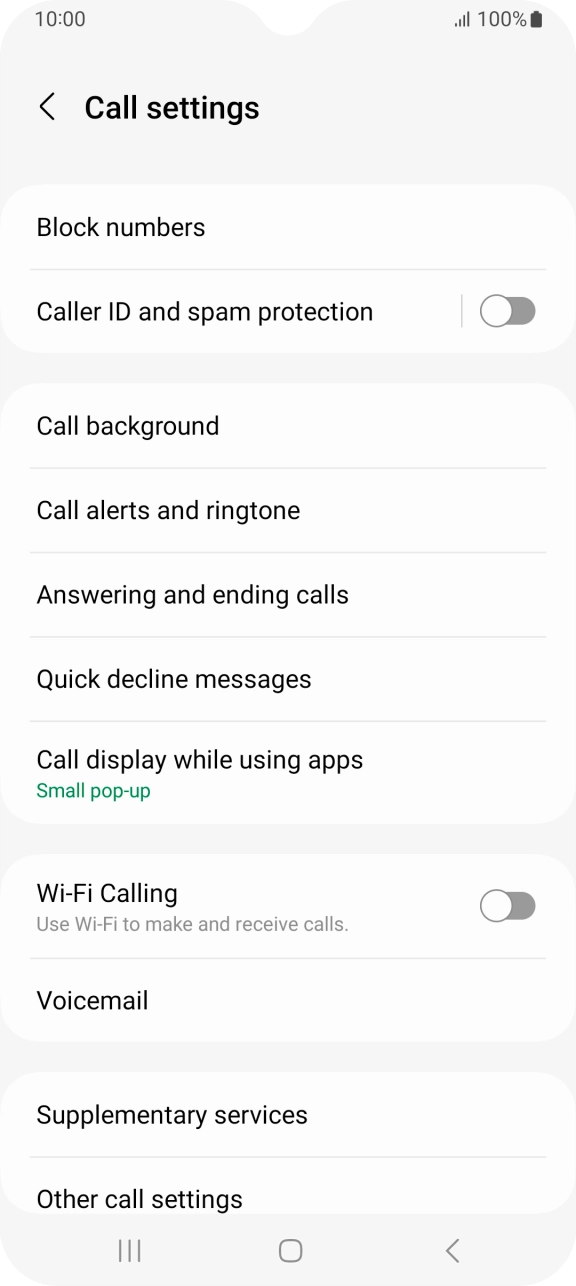 Press Supplementary services.