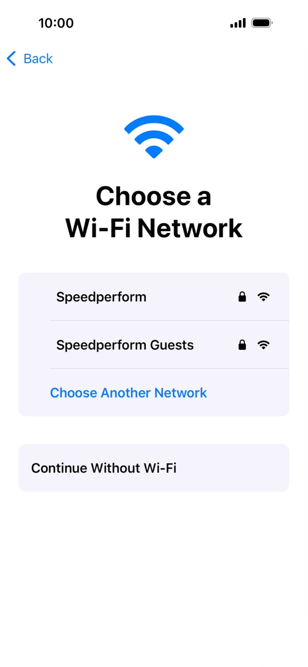 Press the required WiFi network.