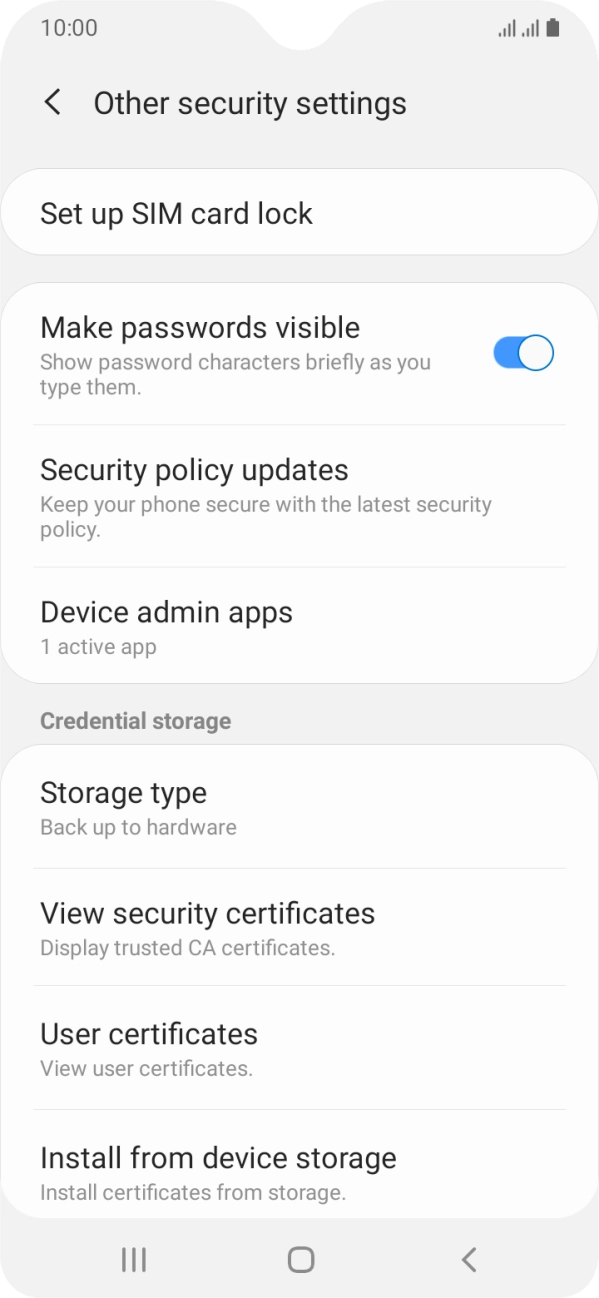 Press Set up SIM card lock.