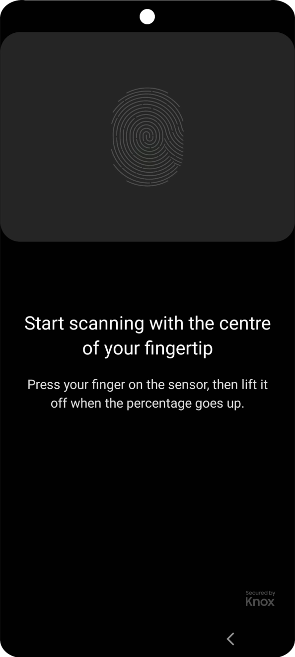 Follow the instructions on the screen to create the phone lock code using your fingerprint. Follow the instructions on the screen to create the phone lock code using your fingerprint.