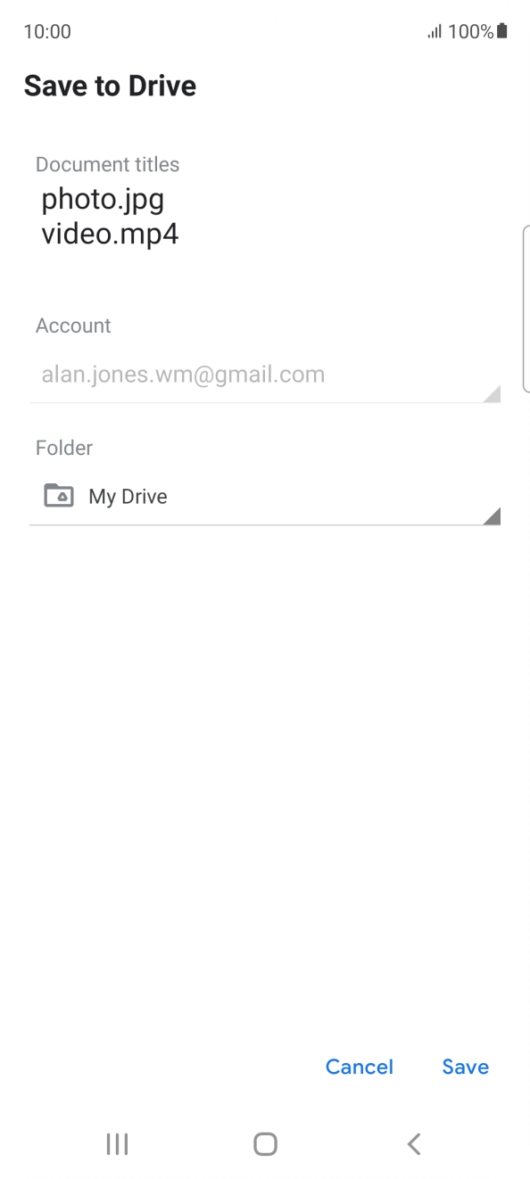 Press the field below 'Folder' and go to the required folder.