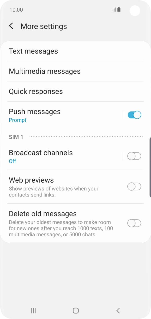 Press Text messages.
