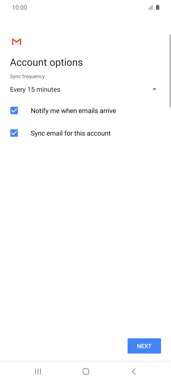 Press the drop down list below 'Sync frequency:'. Press the drop down list below 'Sync frequency:'.