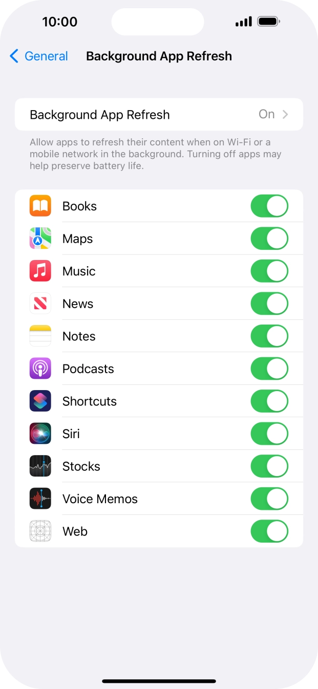 Press Background App Refresh. Press Background App Refresh.