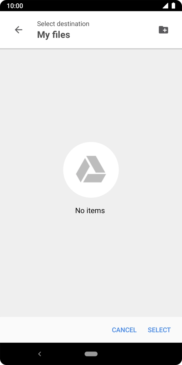To create a new folder, press the new folder icon and follow the instructions on the screen to create a new folder.