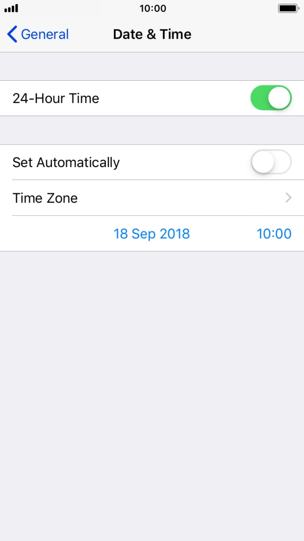 Press the indicator next to 'Set Automatically' to turn on the function.