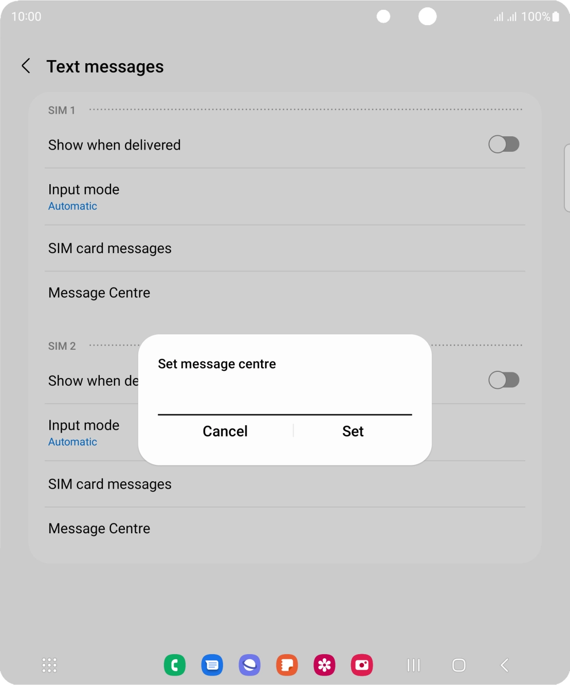Key in +447802000332 and press Set.