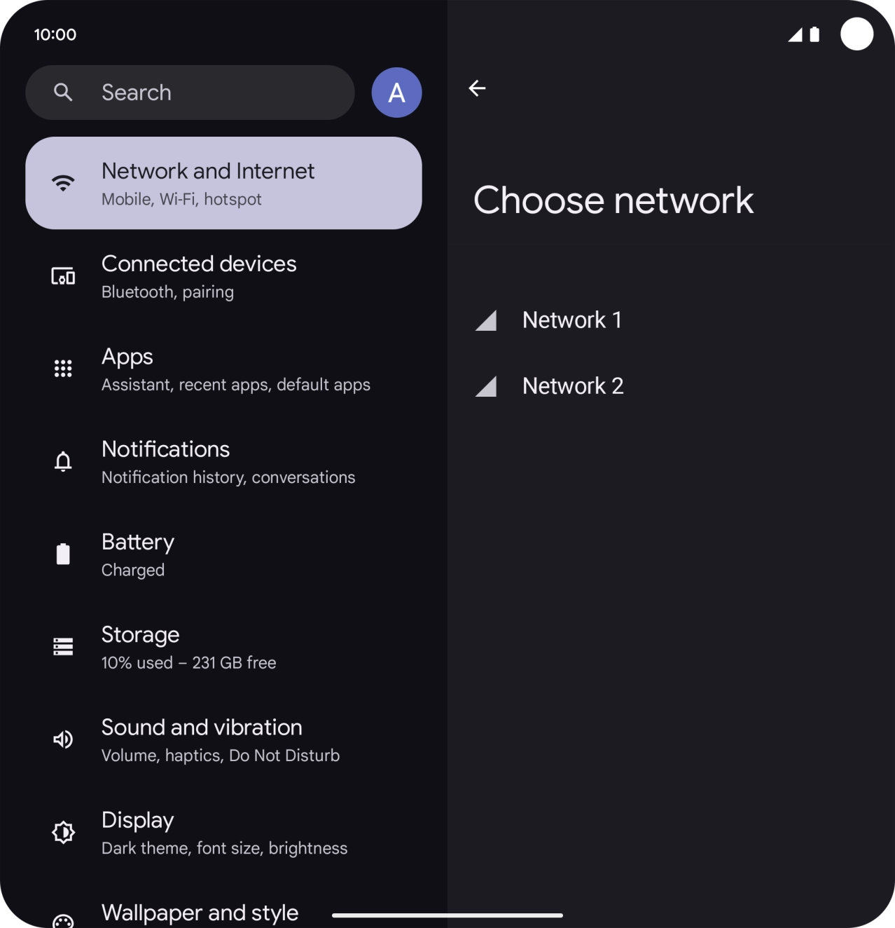 Press the required network.