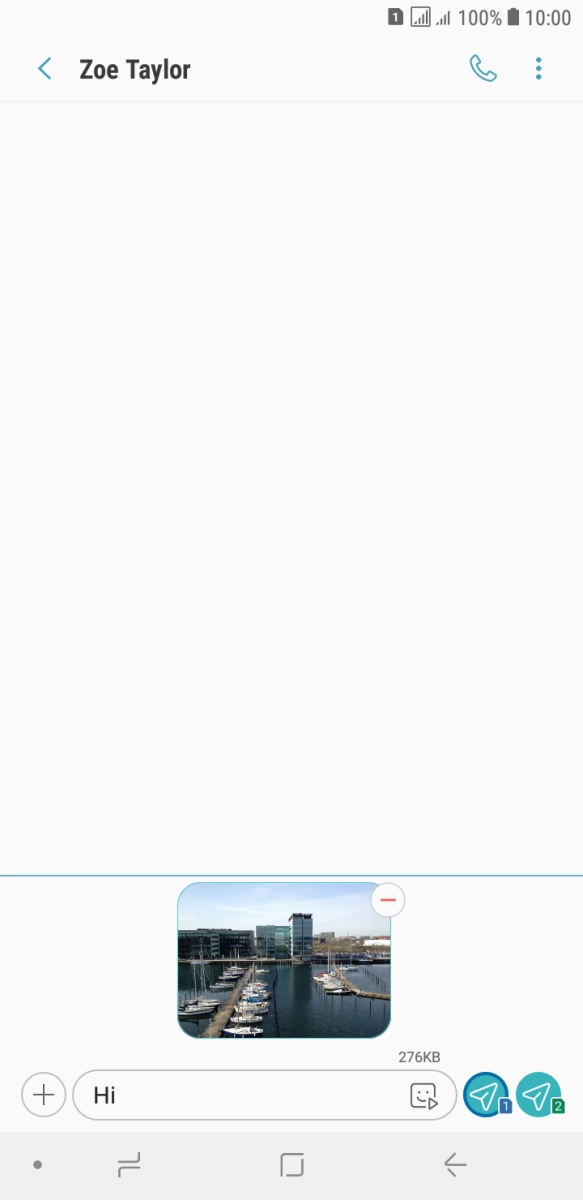 Press the send icon when you've finished your picture message.