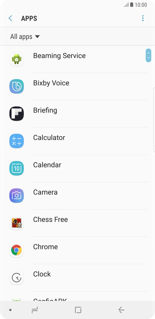 Press the required app.