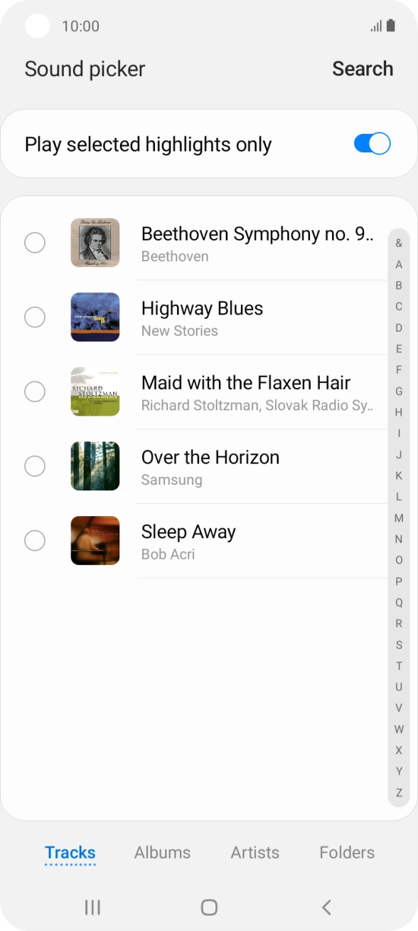 Press the required ring tones to hear them.