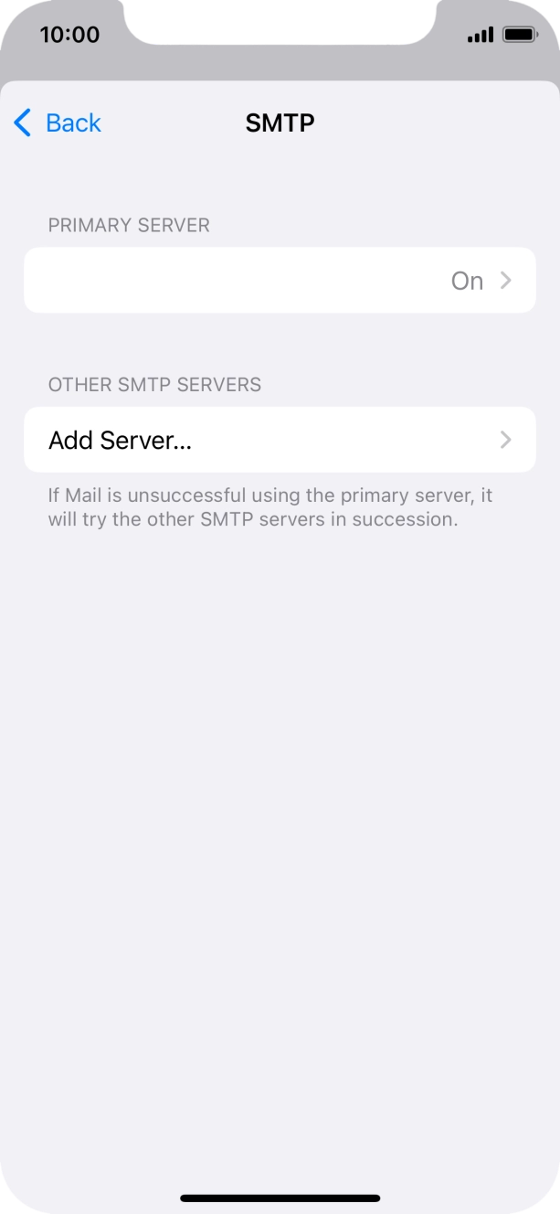 Press the field below 'PRIMARY SERVER'. Press the field below 'PRIMARY SERVER'.