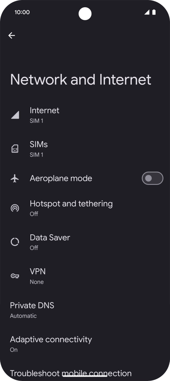 Press Hotspot and tethering. Press Hotspot and tethering.