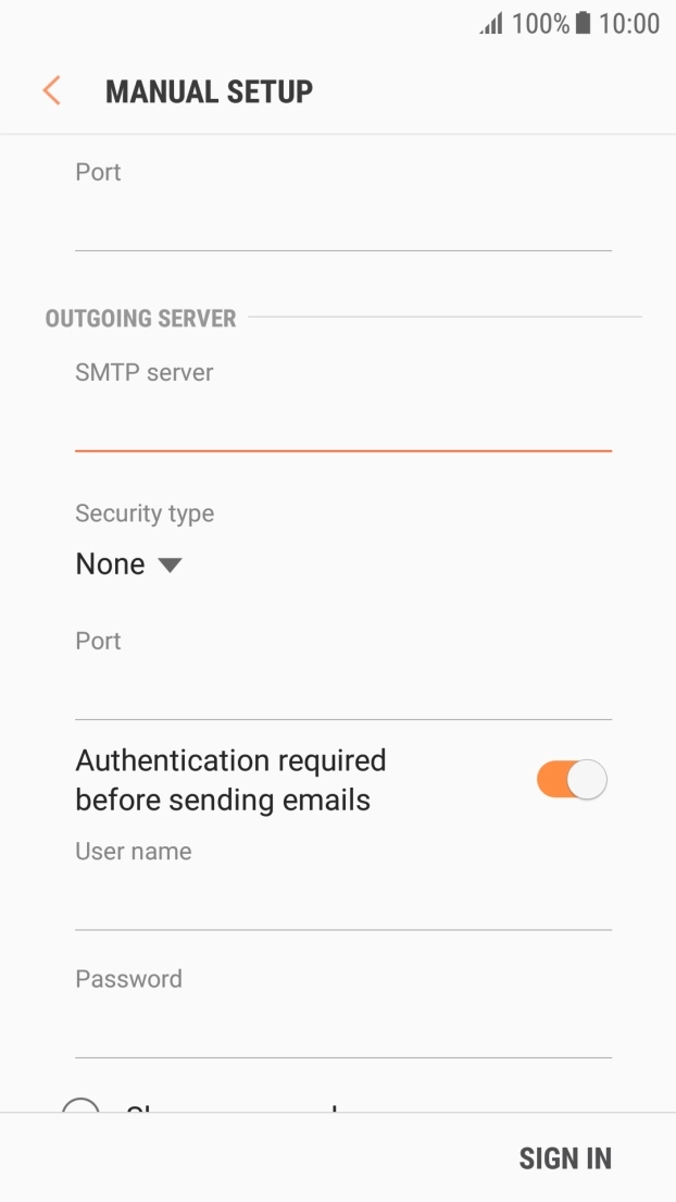 Press the drop down list below 'Security type'. Press the drop down list below 'Security type'.