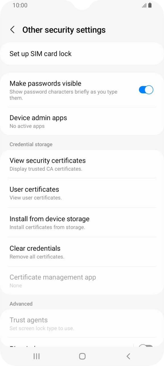 Press Set up SIM card lock.