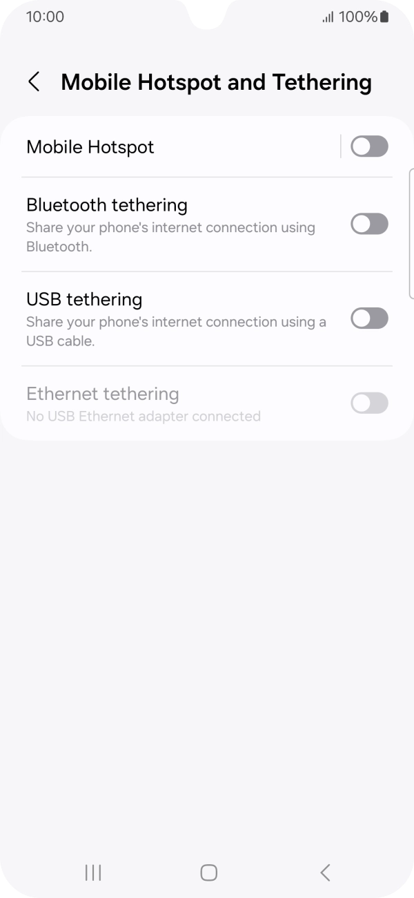 Press Mobile Hotspot.