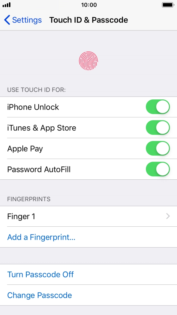 Press the indicator next to 'iPhone Unlock' to turn the function on or off.