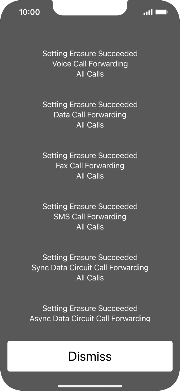 Press Dismiss. Press Dismiss.