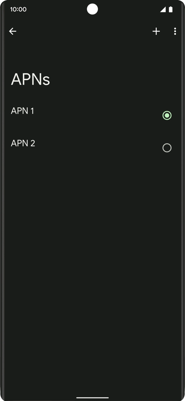 Press the field next to the required data connection to activate it. Press the field next to the required data connection to activate it.
