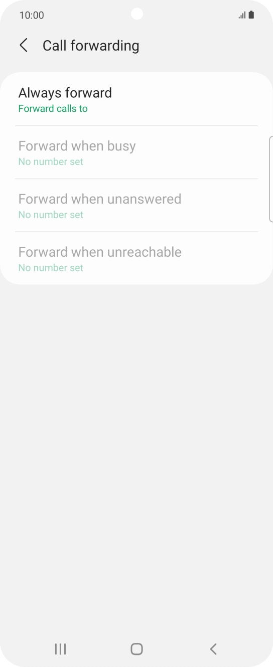 Press the required divert type.