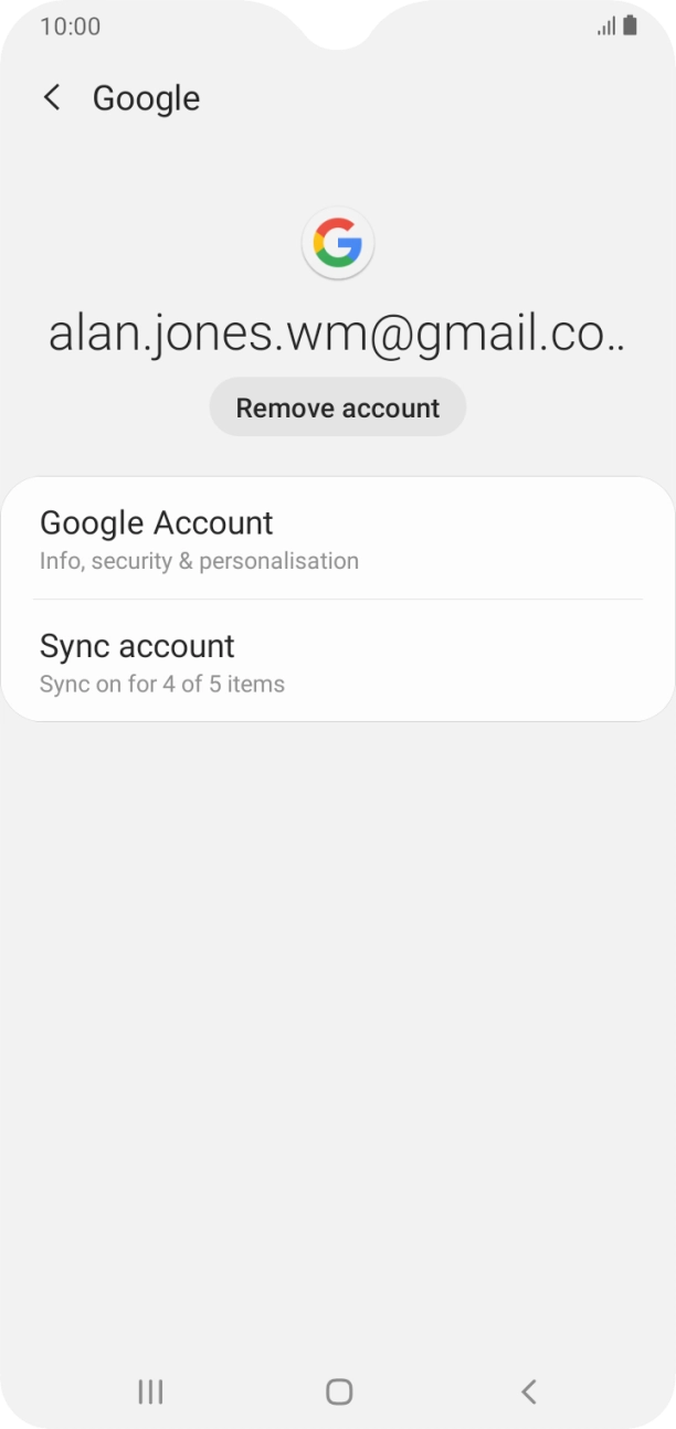 Press Sync account.