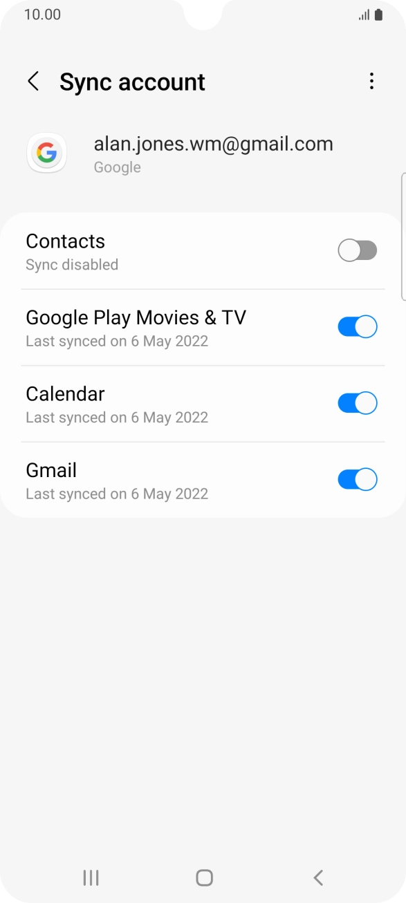 Press the indicator next to 'Contacts' to turn on the function.
