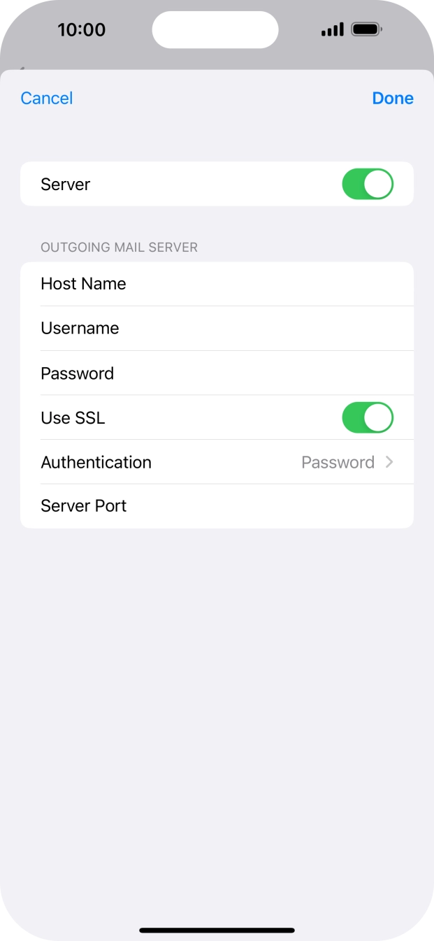 Press the indicator next to 'Use SSL' to turn off the function. Press the indicator next to 'Use SSL' to turn off the function.