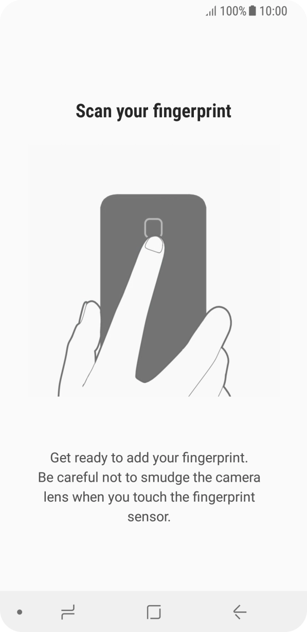 Follow the instructions on the screen to create the phone lock code using your fingerprint. Follow the instructions on the screen to create the phone lock code using your fingerprint.