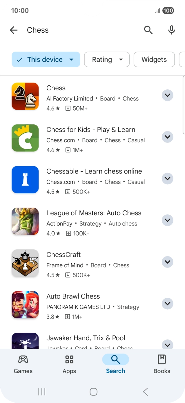 Press the required app.