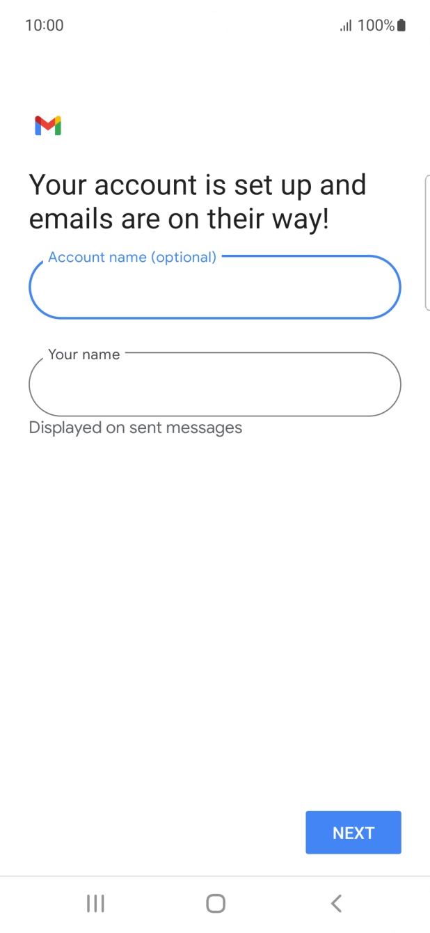 Press the field below 'Your name' and key in the required sender name.