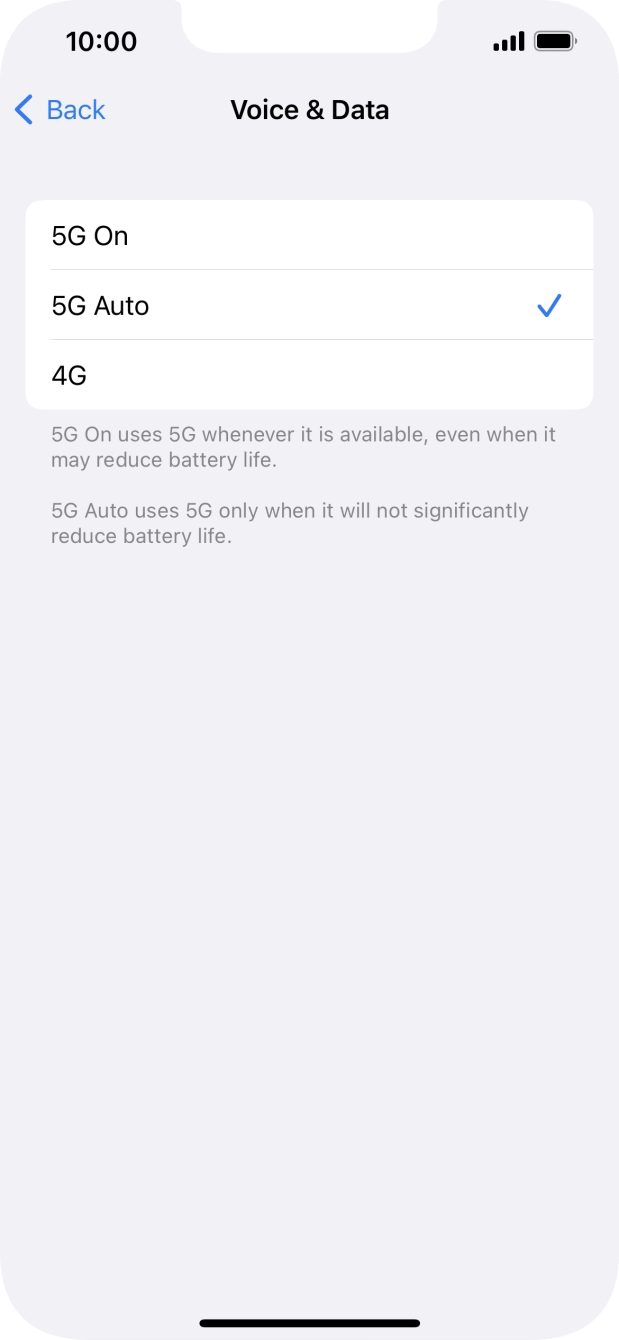 To turn on 5G primarily, press 5G On.