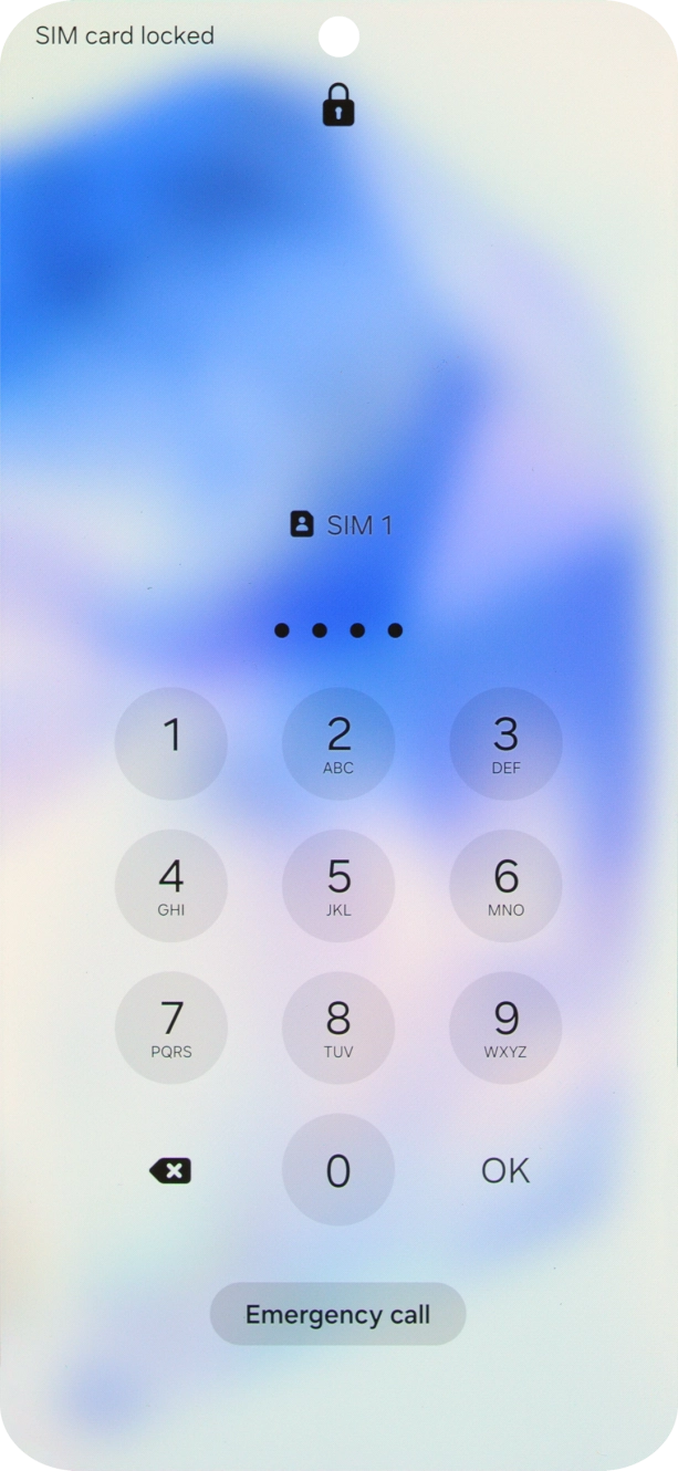 Key in your SIM PIN and press OK. The default SIM PIN is 0000.