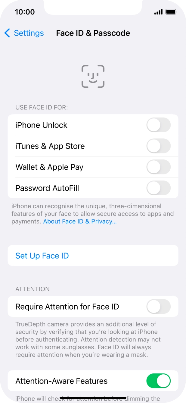 Press Set Up Face ID.