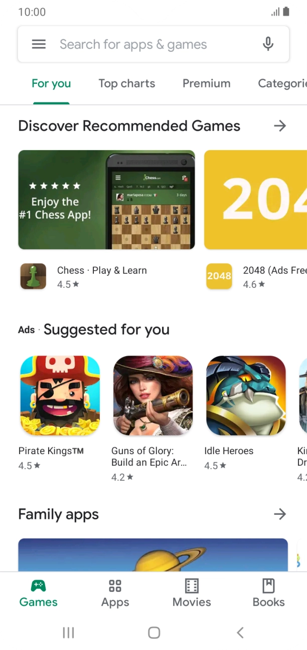 Slide your finger right starting from the left side of the screen.