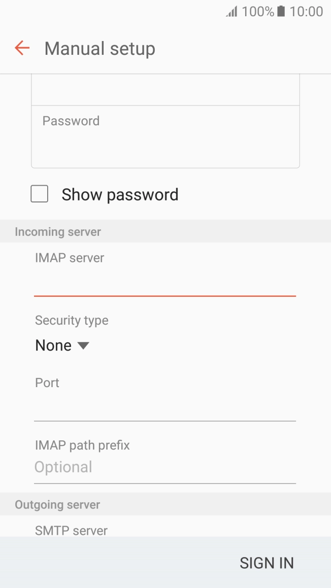 Press the drop down list below 'Security type'. Press the drop down list below 'Security type'.
