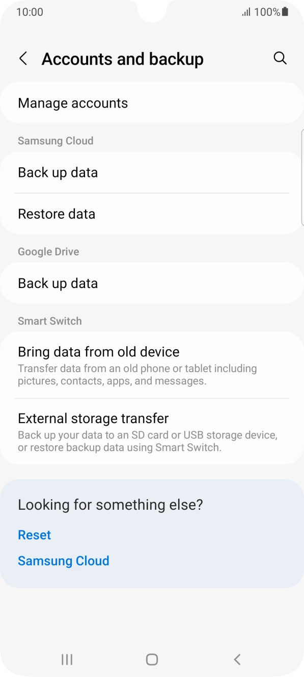 Press Manage accounts.
