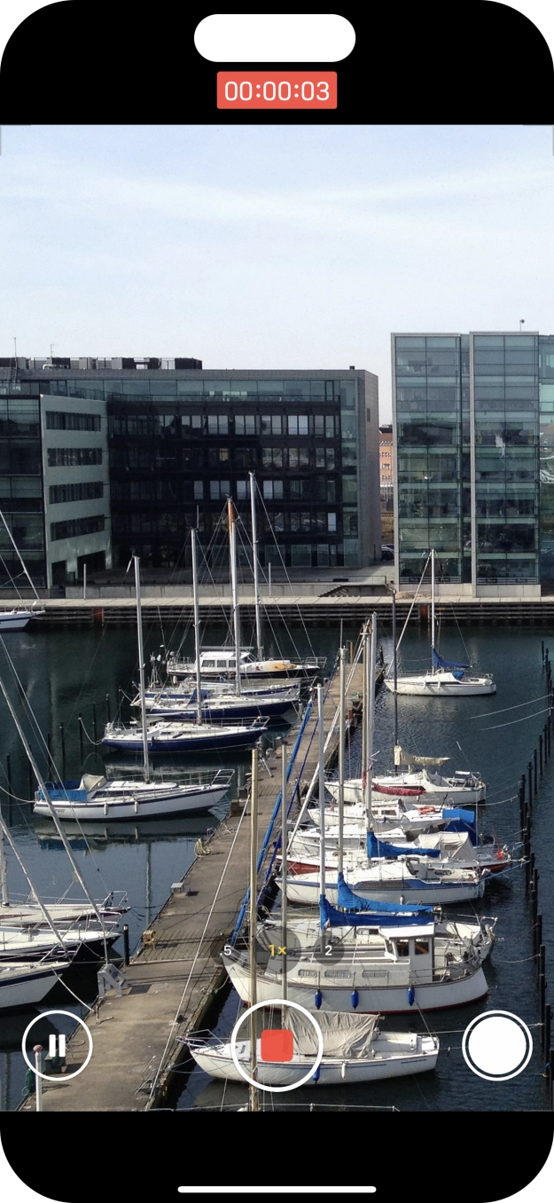 Press the stop icon to stop the recording.