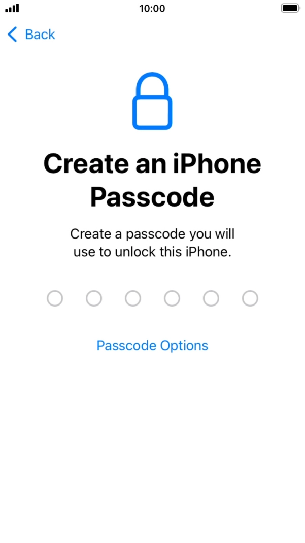 Press Passcode Options.