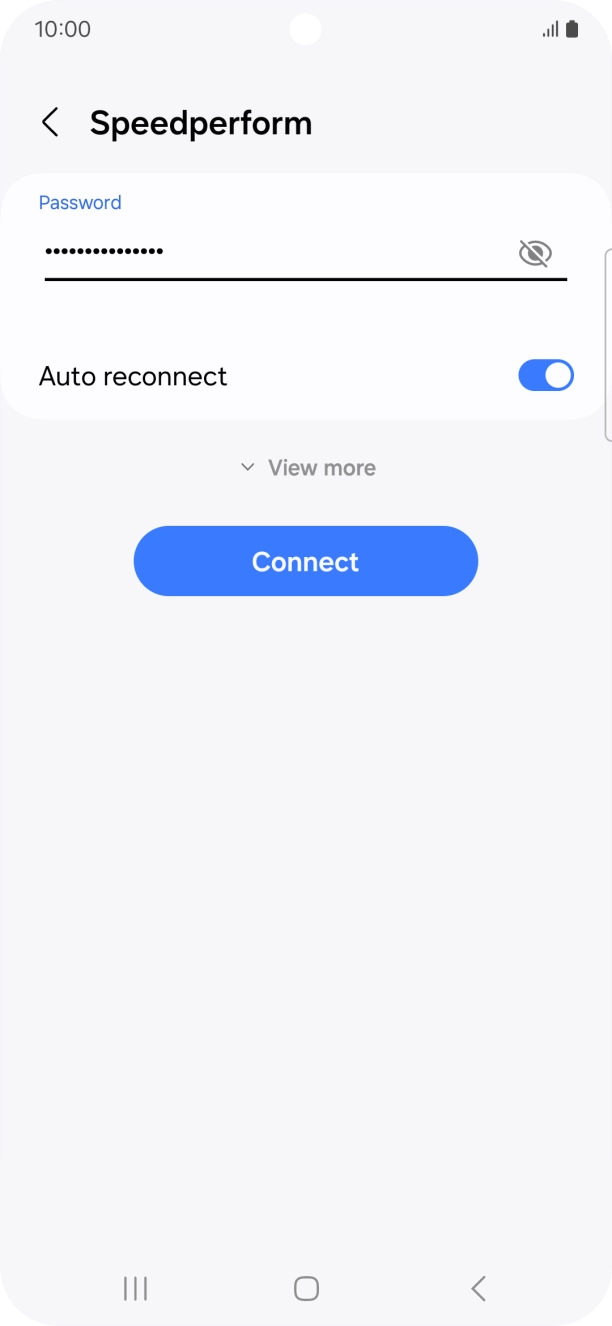 Key in the password for the WiFi network and press Connect.