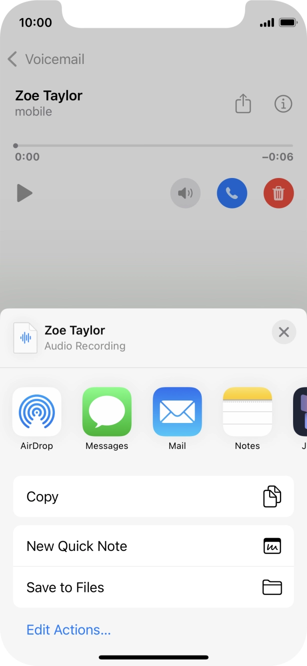 Press the required setting and follow the instructions on the screen to share or save the message. Press the required setting and follow the instructions on the screen to share or save the message.